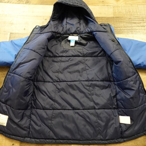 Columbia Lightning Lift Insulated Jacket Boys Large Blue Hooded Winter - Picture 11 of 12